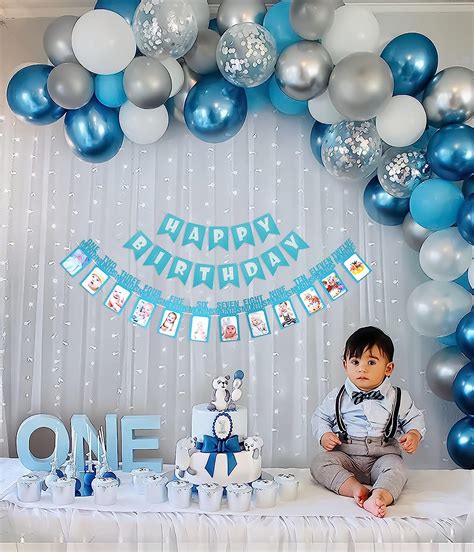 blue theme birthday decoration